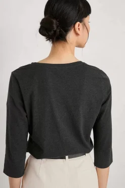 Women Seasalt Cornwall Alighting 3/4 Sleeve V-Neck Jersey Top