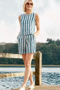 Women Seasalt Cornwall Aviso Printed Linen Shorts