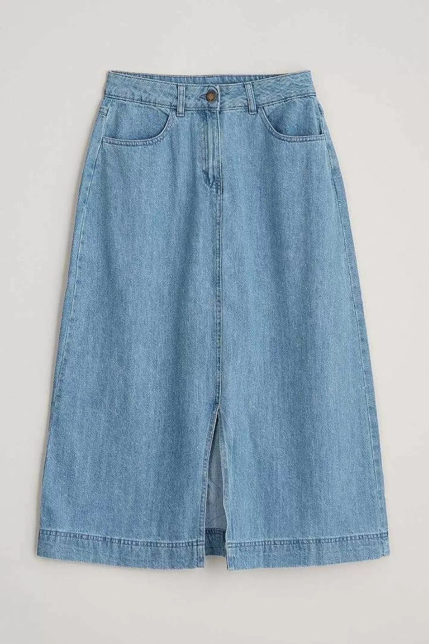 Women Seasalt Cornwall Bowline Denim Midi Skirt