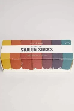 Women Seasalt Cornwall Box Of 7 Women's Lightweight Sailor Socks