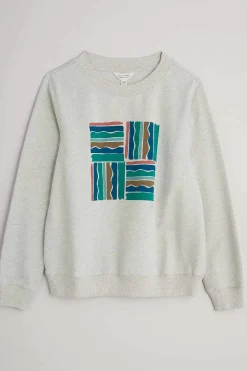 Women Seasalt Cornwall Bright Wave Printed Organic Cotton Sweatshirt