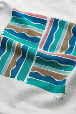 Women Seasalt Cornwall Bright Wave Printed Organic Cotton Sweatshirt
