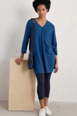 Women Seasalt Cornwall Brittlestar V-Neck Linen Blend Tunic