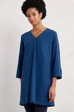 Women Seasalt Cornwall Brittlestar V-Neck Linen Blend Tunic