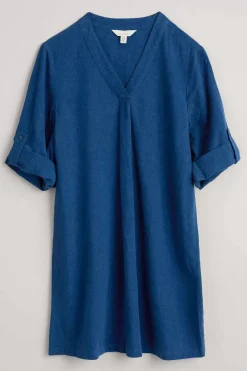 Women Seasalt Cornwall Brittlestar V-Neck Linen Blend Tunic