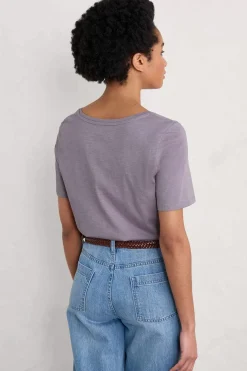 Women Seasalt Cornwall Burdock Organic Cotton V-Neck T-Shirt (Gots)