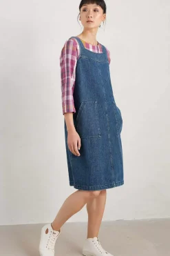 Women Seasalt Cornwall Calican Denim Pinafore Dress