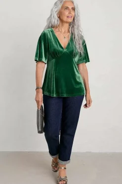 Women Seasalt Cornwall Capsule V-Neck Velvet Top