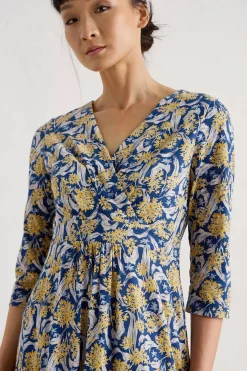 Women Seasalt Cornwall Chapelle 3/4 Sleeve Jersey Dress (Gots)