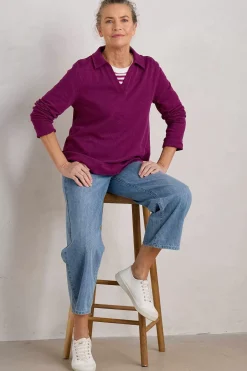 Women Seasalt Cornwall Clear Wing V-Neck Collared Sweatshirt