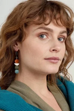 Women Seasalt Cornwall Conifer Ceramic Drop Earrings