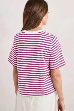 Women Seasalt Cornwall Copseland Striped Organic Cotton T-Shirt (Gots)