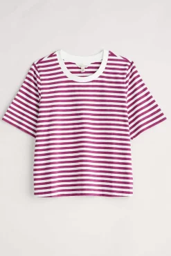 Women Seasalt Cornwall Copseland Striped Organic Cotton T-Shirt (Gots)