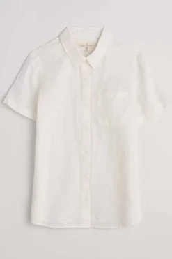 Women Seasalt Cornwall Drydock Short Sleeve Linen Shirt