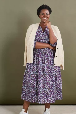 Women Seasalt Cornwall Fawn Organic Cotton Waisted Midi Dress