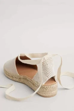 Women Seasalt Cornwall Fern Path Ankle Tie Cotton Espadrilles