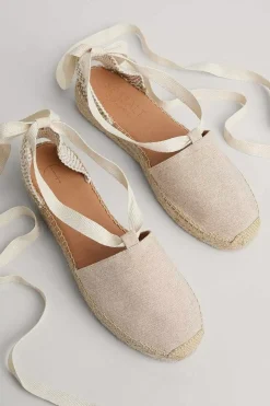 Women Seasalt Cornwall Fern Path Ankle Tie Cotton Espadrilles