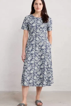 Women Seasalt Cornwall Fox Path Printed Chambray Dress
