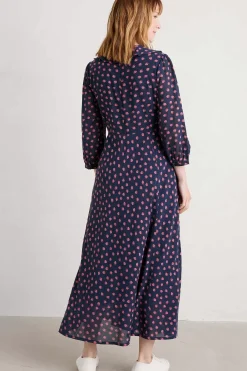 Women Seasalt Cornwall Furled Flower V-Neck Dress