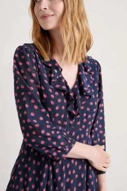Women Seasalt Cornwall Furled Flower V-Neck Dress