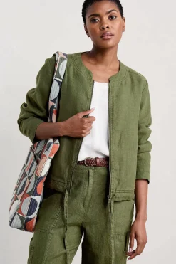 Women Seasalt Cornwall Galleon Zip Through Linen Jacket