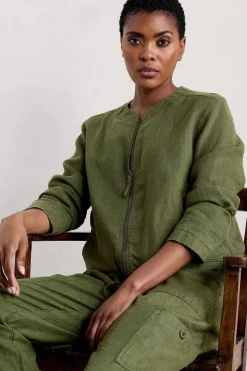 Women Seasalt Cornwall Galleon Zip Through Linen Jacket