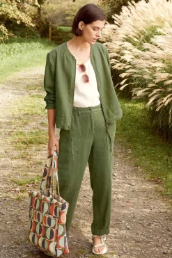 Women Seasalt Cornwall Galleon Zip Through Linen Jacket