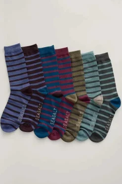 Men Seasalt Cornwall Gift Box Of 7 Men's Sailor Socks