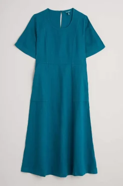 Women Seasalt Cornwall Grass Wave Linen Midi Dress