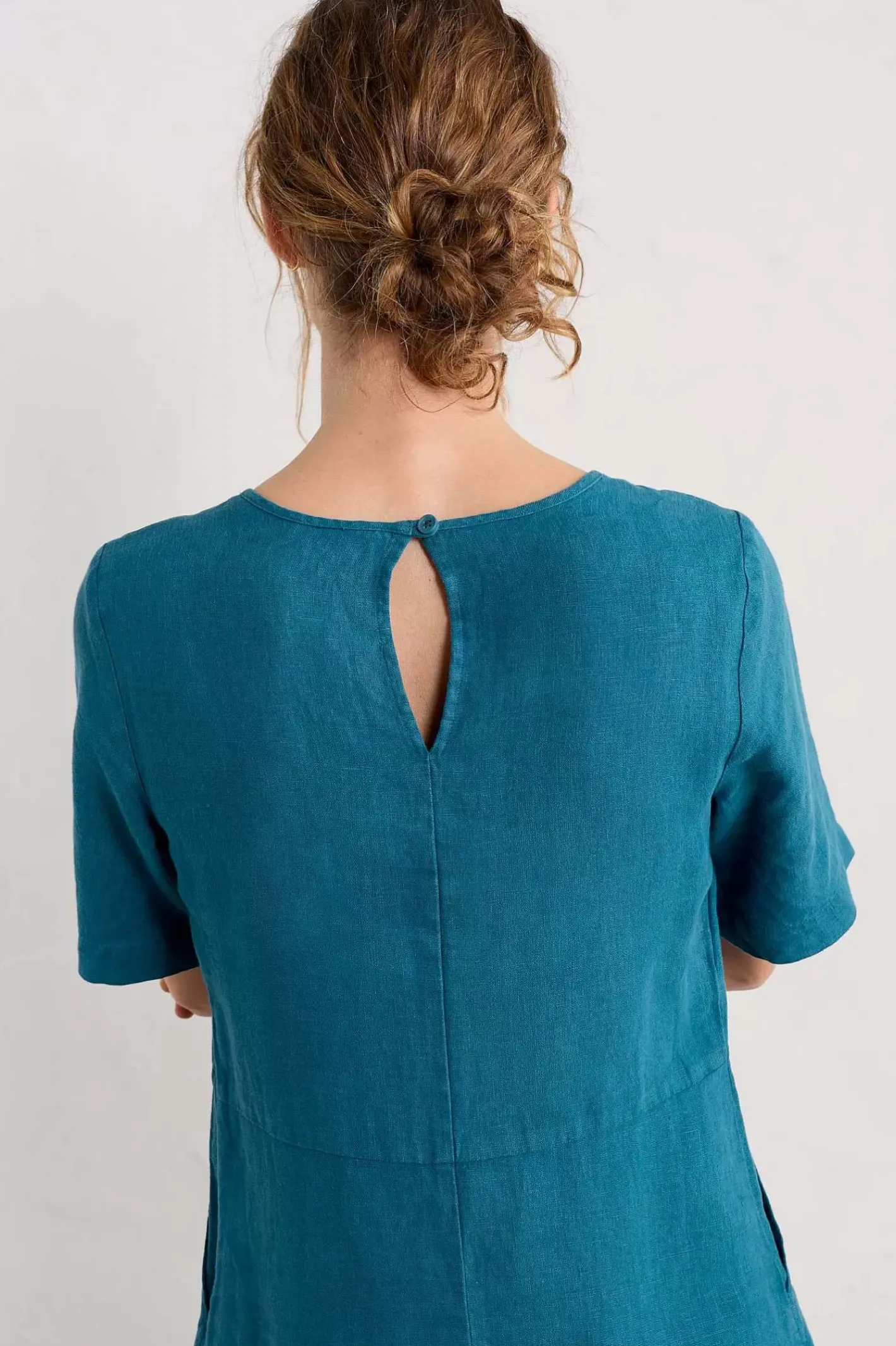 Women Seasalt Cornwall Grass Wave Linen Midi Dress