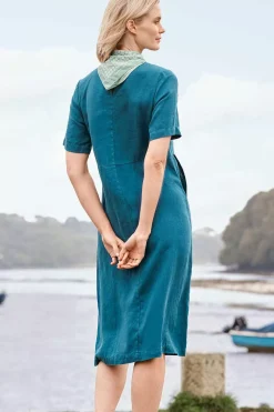 Women Seasalt Cornwall Grass Wave Linen Midi Dress