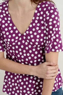 Women Seasalt Cornwall Herb Garden Angel Sleeve V-Neck Top