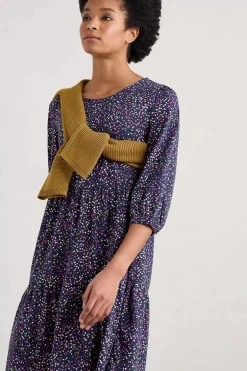Women Seasalt Cornwall Heron Dip Tiered Jersey Dress