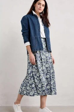 Women Seasalt Cornwall Jamboree Chambray Midi Skirt