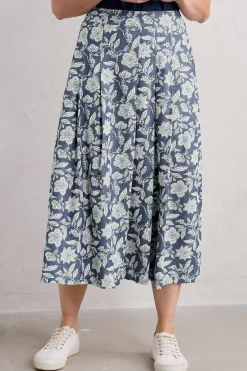 Women Seasalt Cornwall Jamboree Chambray Midi Skirt