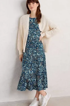 Women Seasalt Cornwall Line Strokes Short Sleeve Dress (Gots)