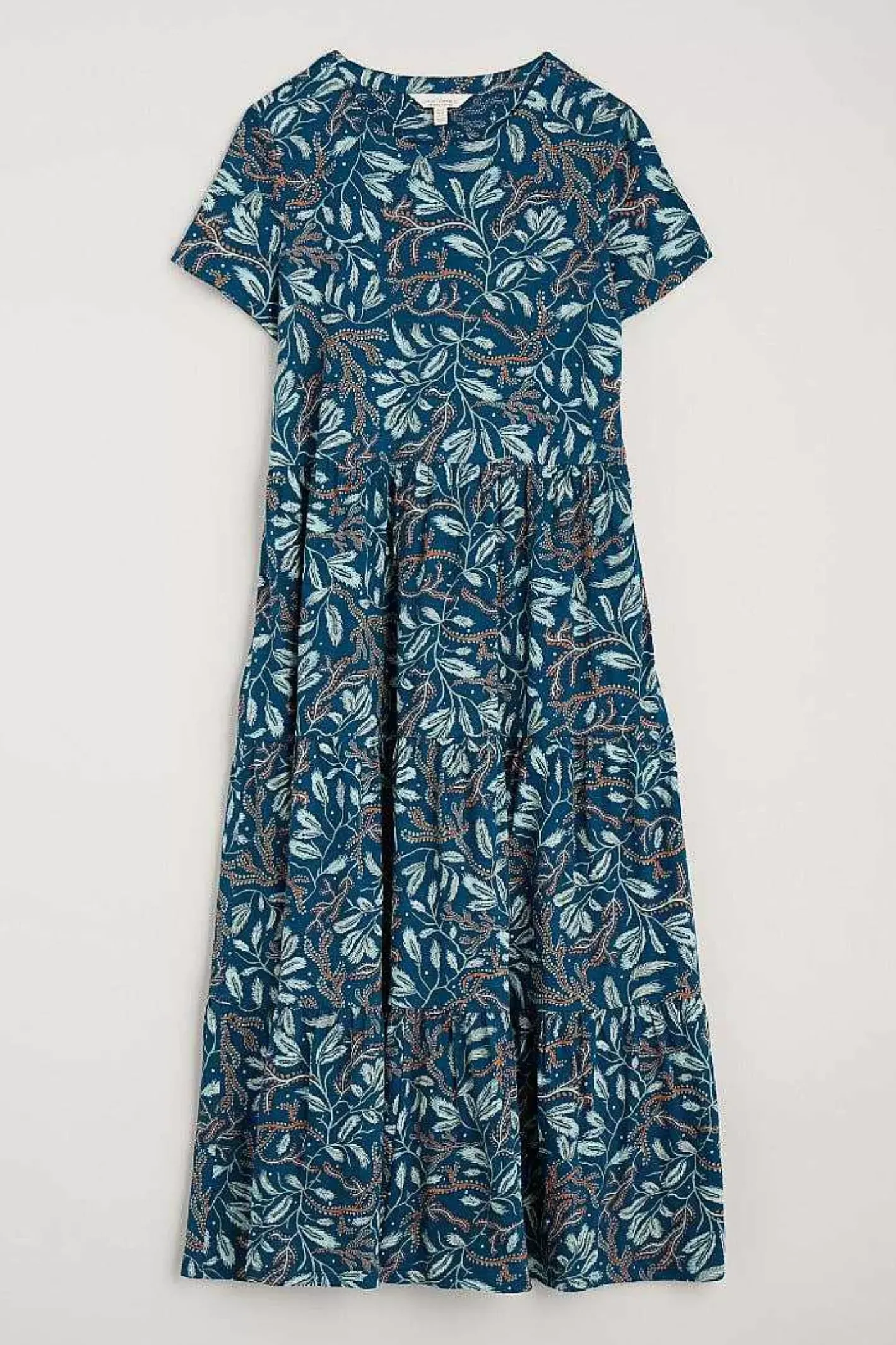 Women Seasalt Cornwall Line Strokes Short Sleeve Dress (Gots)