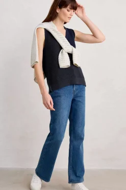 Women Seasalt Cornwall Lookout Point V-Neck Knitted Vest