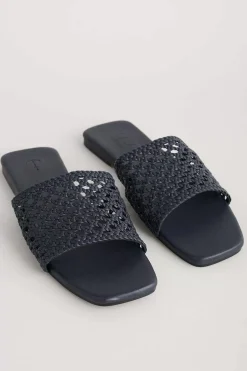 Women Seasalt Cornwall Lost Cove Flat Leather Mule Sandals