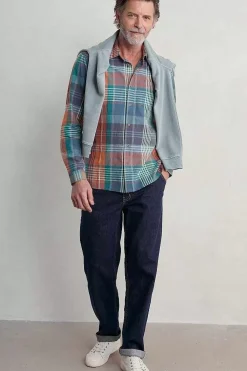 Men Seasalt Cornwall Men's Banyan Checked Cotton Shirt