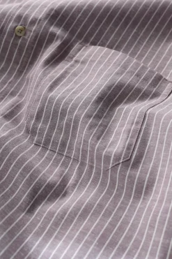 Men Seasalt Cornwall Men's Blue Heron Striped Short Sleeve Shirt