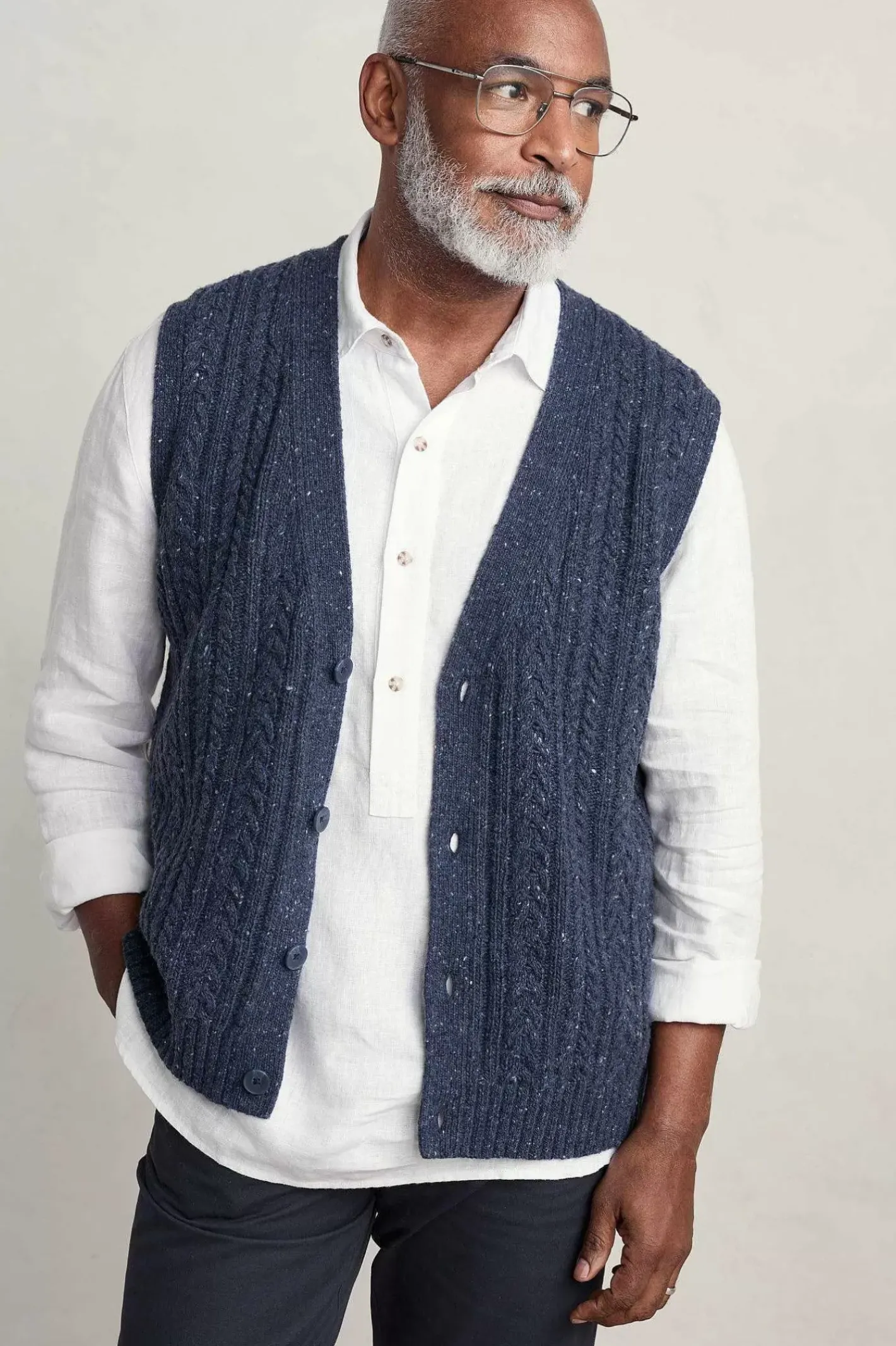 Men Seasalt Cornwall Men's Boulder Perch Knitted Vest