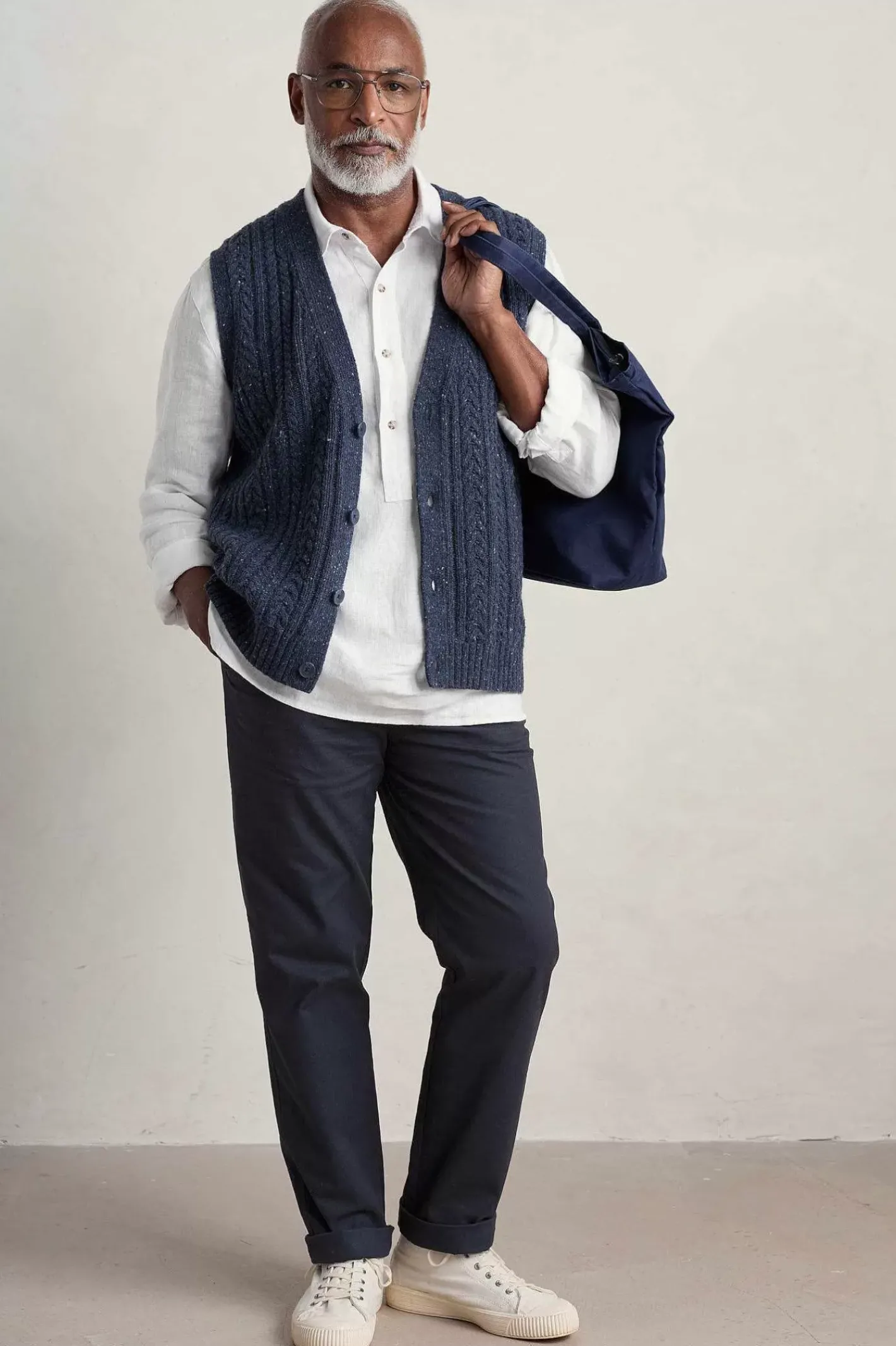 Men Seasalt Cornwall Men's Boulder Perch Knitted Vest