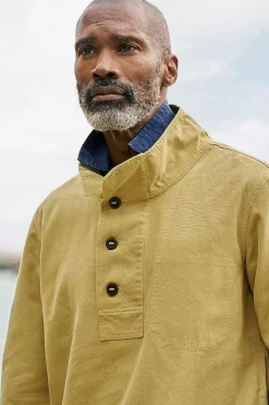 Men Seasalt Cornwall Men's Clay Stone Organic Cotton Pullover Smock