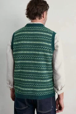Men Seasalt Cornwall Men's Fair Isle Walt Vest