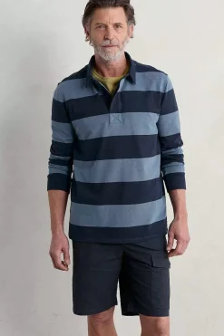 Men Seasalt Cornwall Men's Herdsman Organic Cotton Rugby Top