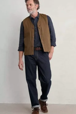 Men Seasalt Cornwall Men's Organic Cotton Metern Waistcoat