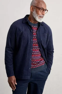 Men Seasalt Cornwall Men's Ropemaker Waffle Cord Overshirt