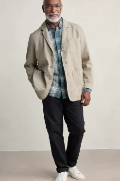 Men Seasalt Cornwall Men's Stonework Organic Cotton Shirt