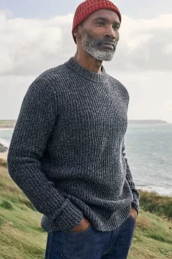 Men Seasalt Cornwall Men's Wheelwright Ribbed Lambswool Blend Jumper